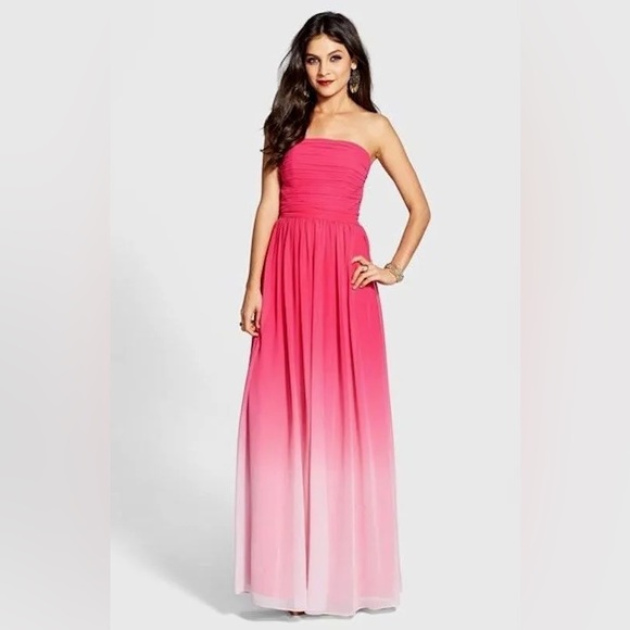 Nordstrom Erin Fetherston Fuchsia Pink Ombré Maxi Dress - US Size 8 worn once - Picture 2 of 12